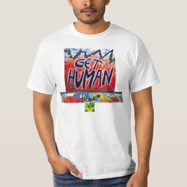 SAVE OUR EARTH GET HUMAN BERLIN WALL By Indiano T-Shirt (Vorderseite)