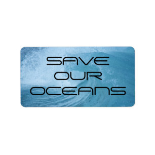 SAVE OUR OCEANS WAVE SURF CLIMATE CHANGE POLLUTION ADRESSAUFKLEBER
