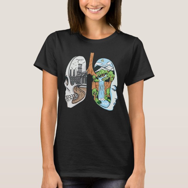 Save our planet pollution VS Natur Lung T-Shirt (Vorderseite)