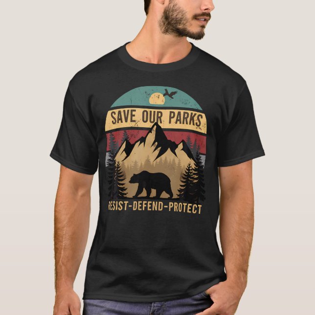 Save Our Us National Parks Hiking And Camping Love T-Shirt (Vorderseite)