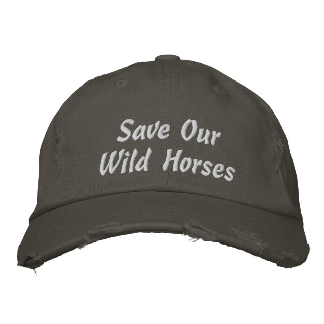 Save Our Wild Horses Bestickte Baseballkappe (Vorderseite)