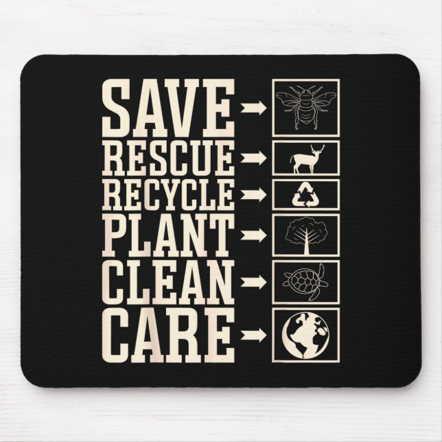 Save Rescue Recycle Plant Clean Care  Mousepad (Vorne)