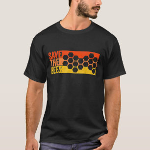 Save The Bees Bumblebee Retro Beekeeper T-Shirt