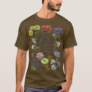 Save The Bees Flowers Honey Bee Decline Clipart  T-Shirt