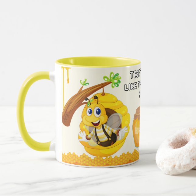 Save the Bees Inspirational Bee Honey Lover Gift  Tasse (Mit Donut)