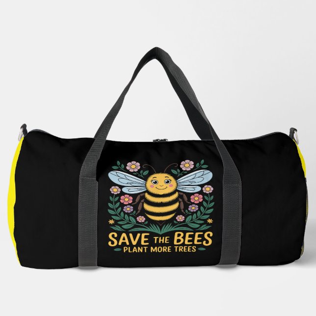 Save The Bees Plant Trees Duffle Bag (Vorderseite)