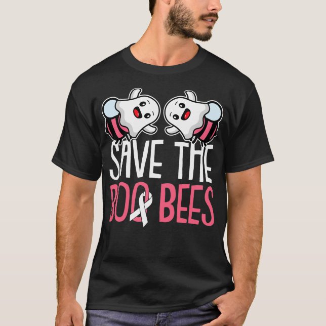 Save The Boo Bees Breast Cancer Awareness Warrior  T-Shirt (Vorderseite)