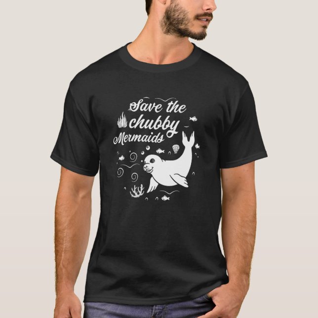 Save The Chubby Mermaids Funny Love Manatee Shirt (Vorderseite)