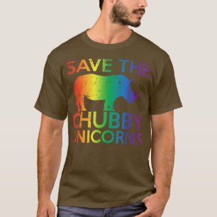 Save The Chubby Unicorns  Rainbow Rhinos  T-Shirt