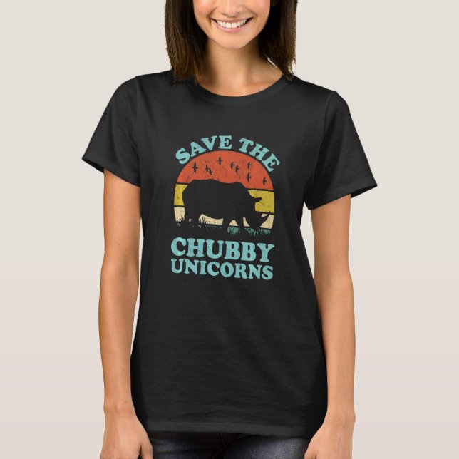 Save The Chubby Unicorns Rhino  Animal Rights Acti T-Shirt (Vorderseite)