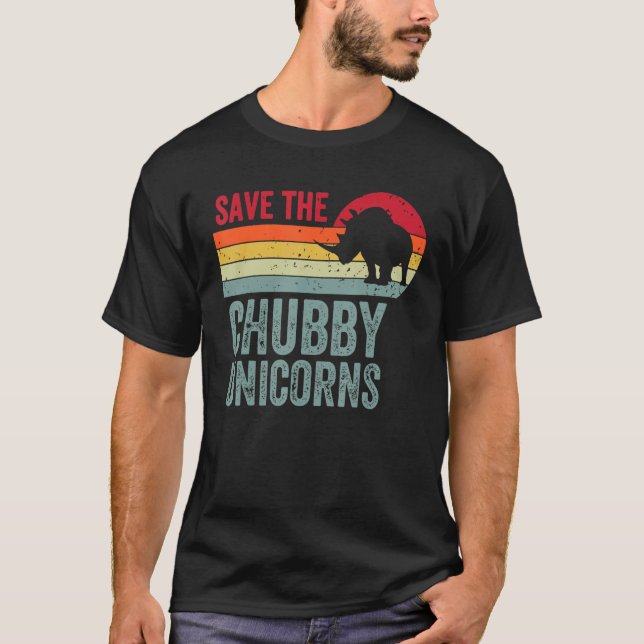 Save The Chubby Unicorns Rhinoceros Animal Rights T-Shirt (Vorderseite)