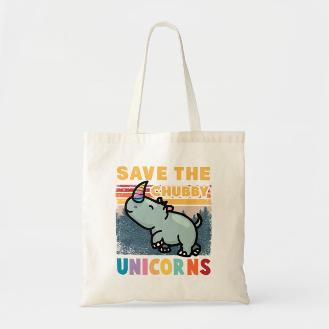Save The Chubby Unicorns Tragetasche (Vorne)