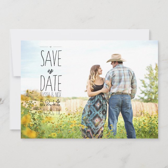 Save the Date 12x18 Postkartenaussehen (Vorderseite)