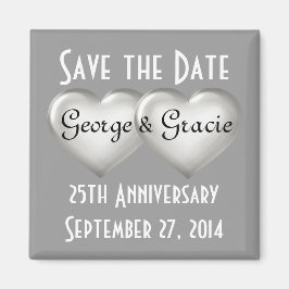 Save the Date 25. Jubiläum Silberglasherzen Magnet
