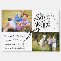 Save the Date 2 Fotos Coquette Bogen Band modern