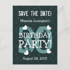 Save the Date 30. Geburtstag Party V30B AQUAMARIN  Ankündigungspostkarte