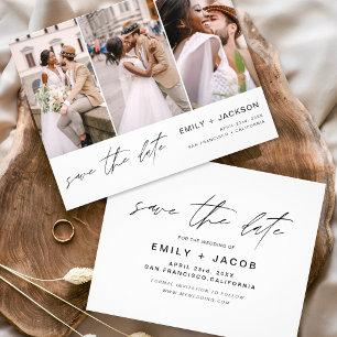 Save the Date 3 Foto Elegant Editable Modern