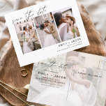 Save the Date 4 Foto Elegant Editable Postkarte<br><div class="desc">Modernes und elegantes Landschaftsbild Horizontal Vier (4) Foto Save the Date Hochzeitsmagnet mit handgeschriebener Schriftzeichen. Der Save the Date einladende Magnet beinhaltet Skripttypografie und schick und schlichtes Design,  mit dem Sie Ihre individuelle Verlobung Fotografie hinzufügen können.</div>