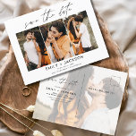 Save the Date 4 Foto Elegant Klasse Moderne Postkarte<br><div class="desc">Modernes und elegantes Landschaftsbild Horizontal Vier (4) Foto Save the Date Hochzeitsmagnet mit handgeschriebener Schriftzeichen. Der Save the Date einladende Magnet beinhaltet Skripttypografie und schick und schlichtes Design,  mit dem Sie Ihre individuelle Verlobung Fotografie hinzufügen können.</div>