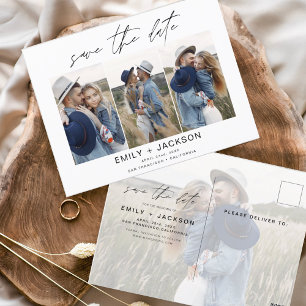 Save the Date 4 Foto Elegant Klasse Moderne Postkarte