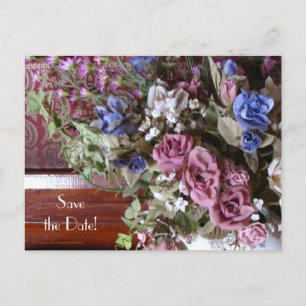Save the Date 50. Jubiläum Vintage Floral Ankündigungspostkarte