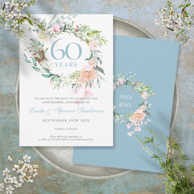 Save the Date 60 Jahre Rose Garland (Save the Date 60th Anniversary Roses Garland)