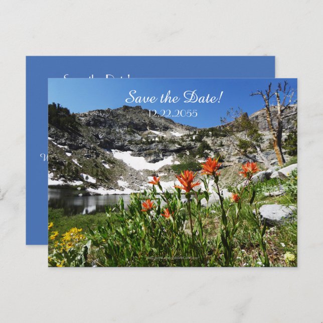 Save the Date 70. Hochzeitstag Party Ankündigungspostkarte (Vorne/Hinten)