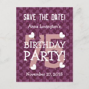 Save the Date 75. Geburtstagsparty V75B WEIN Ankündigungspostkarte