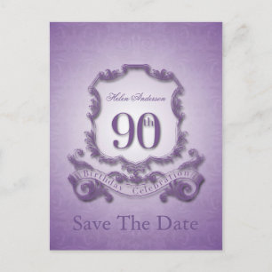Save the Date 90. Geburtstag Personalisierte Postk Ankündigungspostkarte