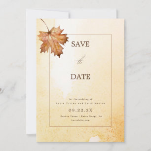 Save the Date Ahornschicht Wasserfarbe Einladung