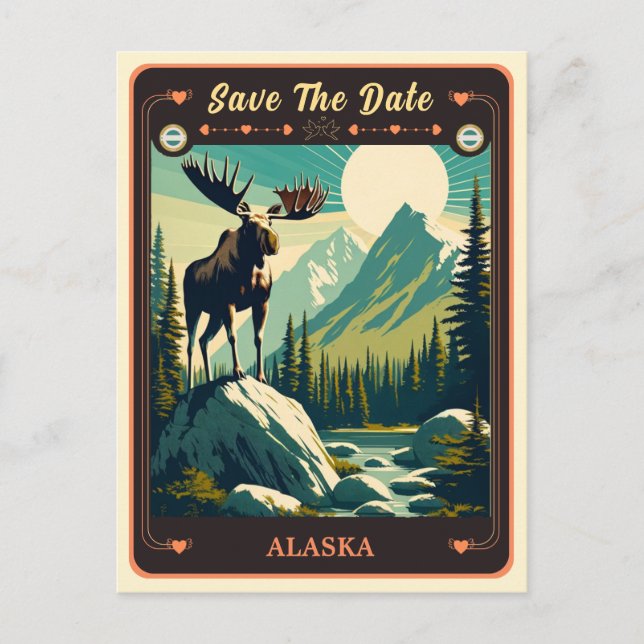 Save The Date | Alaska Einladung Postkarte (Vorderseite)