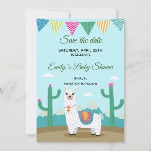 Save the Date Alpaca Lama