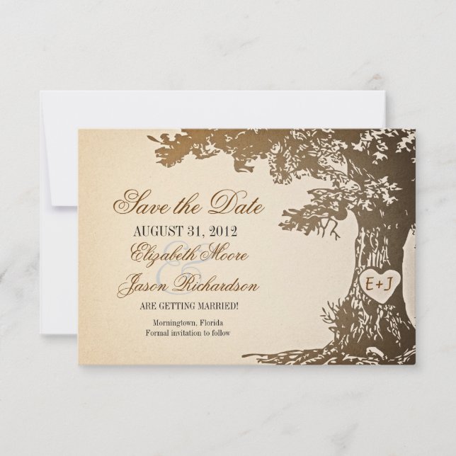 Save the Date alte drei Vintage Flachkarten (Vorderseite)