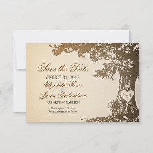 Save the Date alte drei Vintage Flachkarten