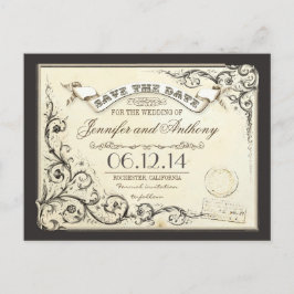 Save the Date alte Vintage Ticketkarten Ankündigungspostkarte