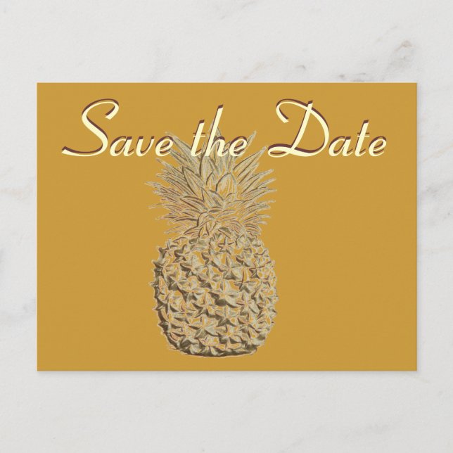 Save the Date Ananas Ankündigungspostkarte (Vorderseite)