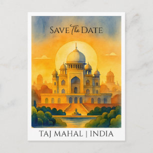 Save the Date ankündigen   Taj Mahal India Vintag Postkarte