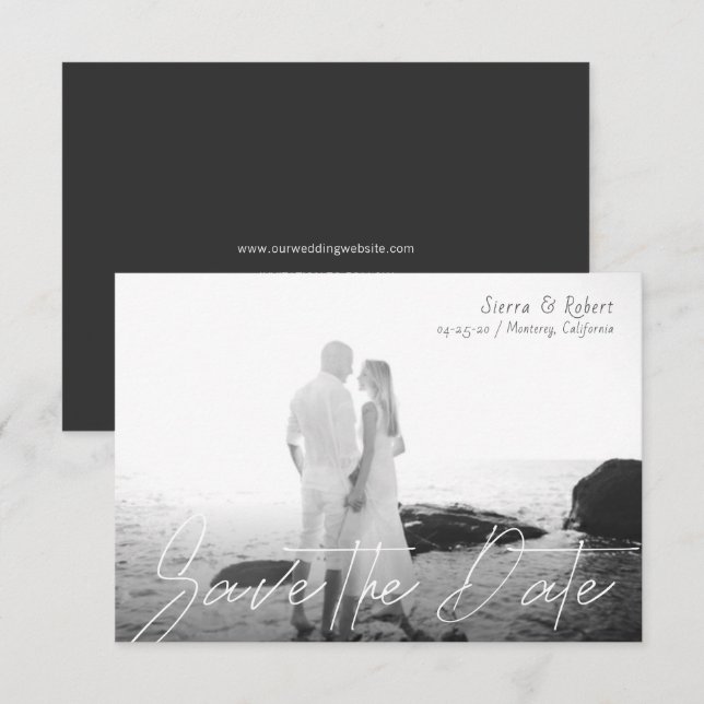 Save the Date Ankündigung von kleinen Glätten Schl (Vorne/Hinten)