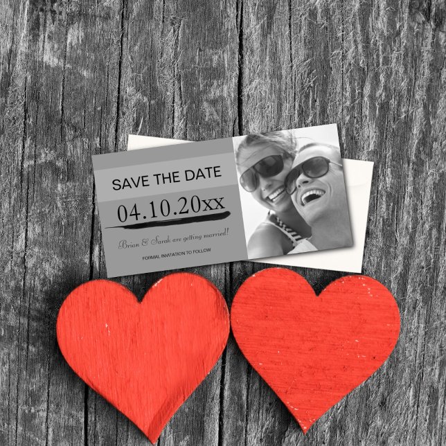 Save the Date Ankündigungen der Fotokarte {Grau} (Von Creator hochgeladen)