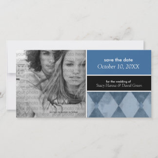 Save the Date Ankündigungen von Fotokarten {blau}