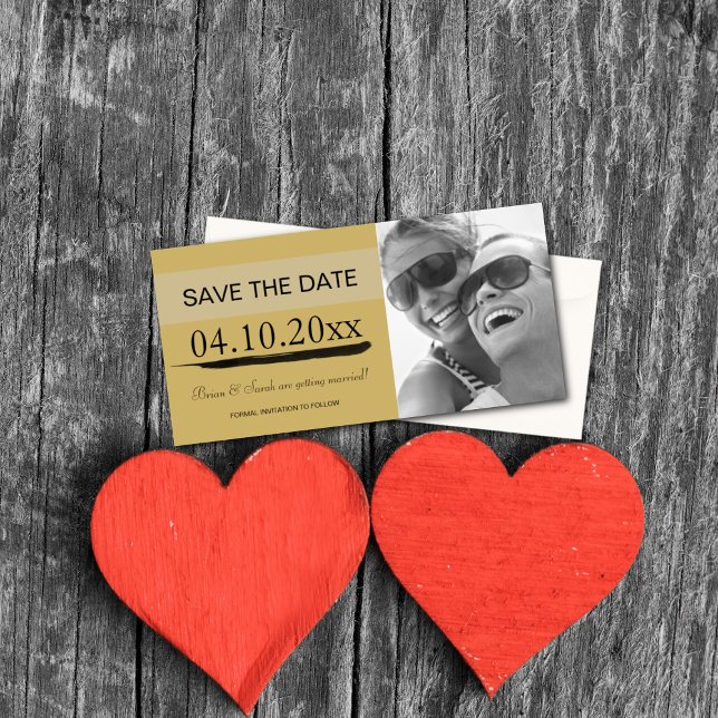 Save the Date Ankündigungen von Fotokarten {Gold} (Von Creator hochgeladen)