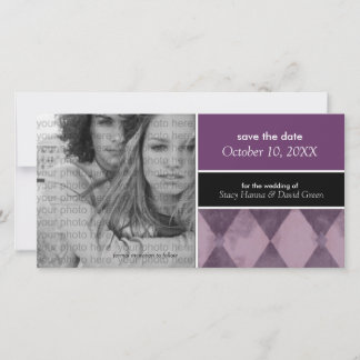 Save the Date Ankündigungen von Fotokarten {Lila}