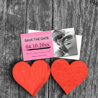 Save the Date Ankündigungen von Fotokarten {Pink}