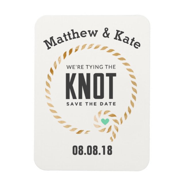 Save the Date Ankündigungen von Knot Style Magnet (Vertikal)