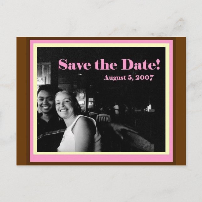 Save The Date Ankündigungspostkarte (Vorderseite)