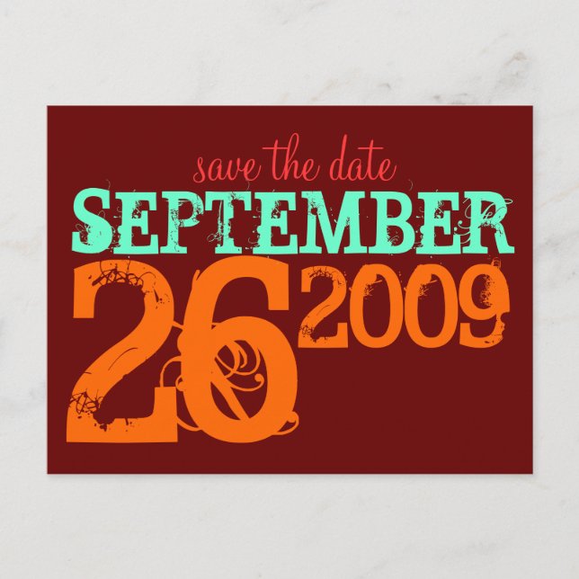 Save the Date Ankündigungspostkarte (Vorderseite)