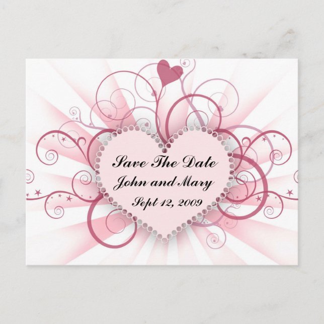 Save The Date Ankündigungspostkarte (Vorderseite)