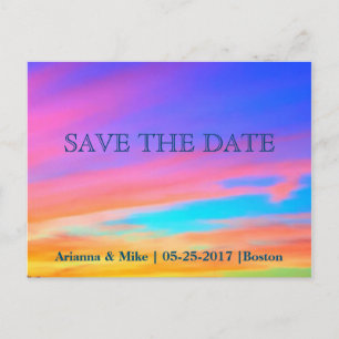 Save The Date Announccard Sunset Postcard Ankündigungspostkarte