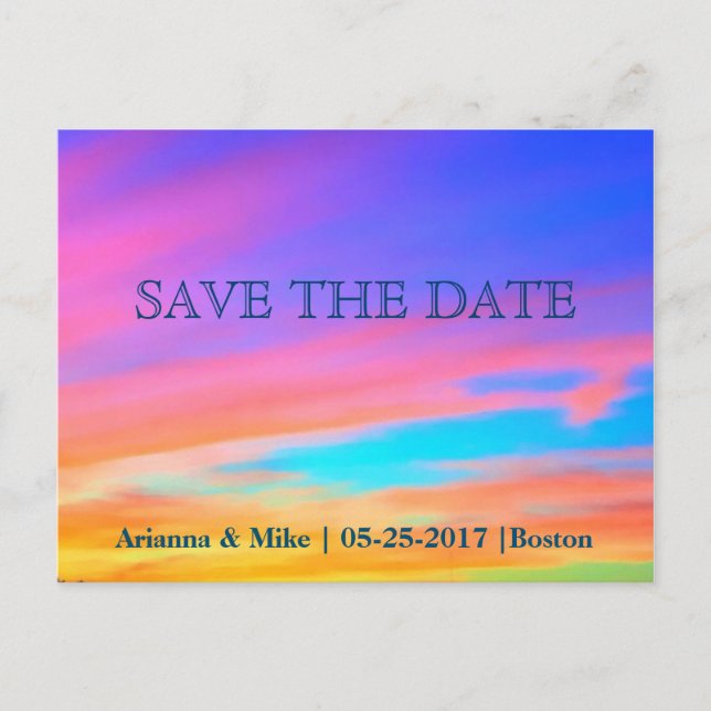 Save The Date | Announccard Sunset Postcard Ankündigungspostkarte (Vorderseite)