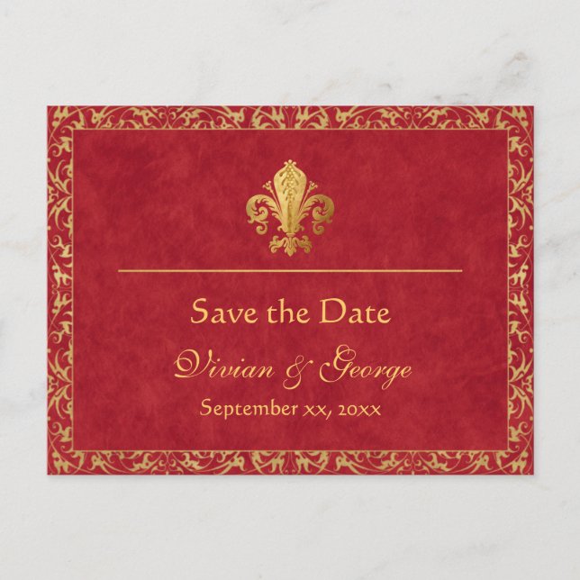 Save the Date anpassbar Ankündigungspostkarte (Vorderseite)